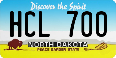 ND license plate HCL700