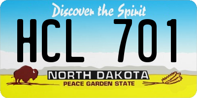 ND license plate HCL701