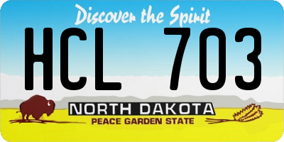 ND license plate HCL703