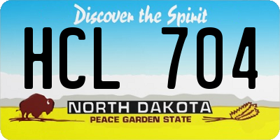 ND license plate HCL704