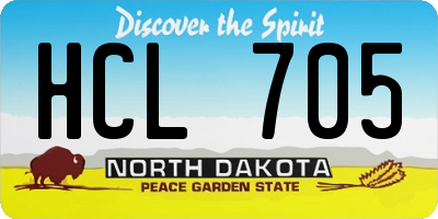 ND license plate HCL705