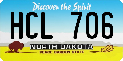 ND license plate HCL706