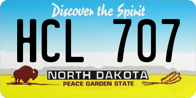 ND license plate HCL707