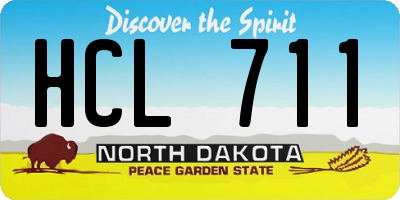 ND license plate HCL711