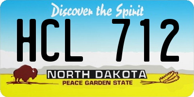 ND license plate HCL712