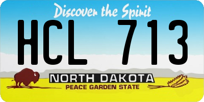 ND license plate HCL713