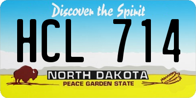 ND license plate HCL714