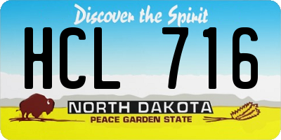 ND license plate HCL716