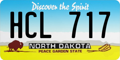 ND license plate HCL717