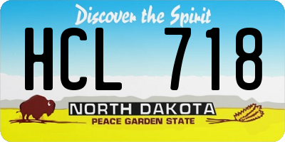 ND license plate HCL718