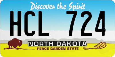 ND license plate HCL724