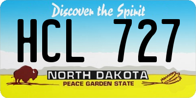 ND license plate HCL727