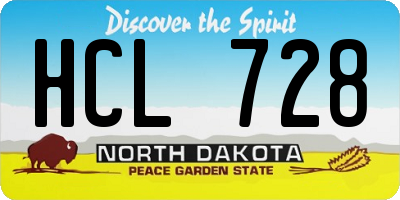 ND license plate HCL728