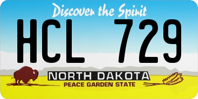 ND license plate HCL729