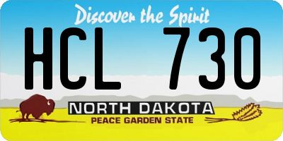 ND license plate HCL730