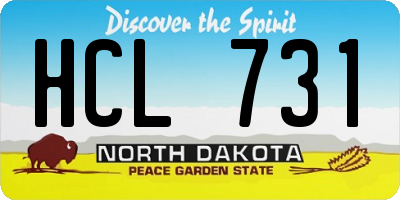 ND license plate HCL731