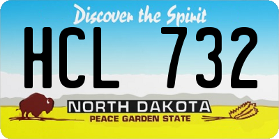 ND license plate HCL732