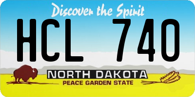 ND license plate HCL740