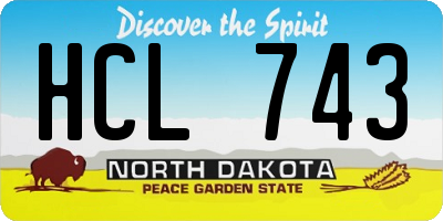 ND license plate HCL743