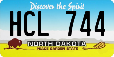 ND license plate HCL744