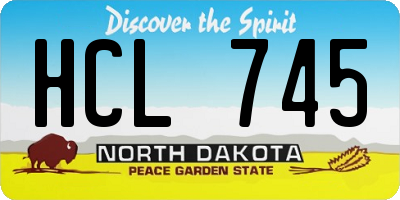 ND license plate HCL745