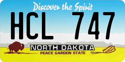 ND license plate HCL747