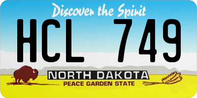 ND license plate HCL749