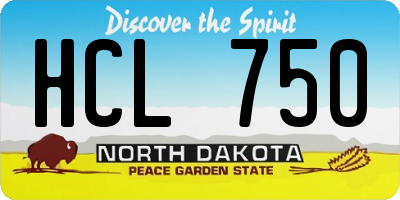 ND license plate HCL750