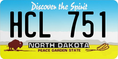 ND license plate HCL751