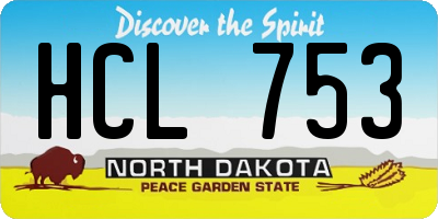 ND license plate HCL753