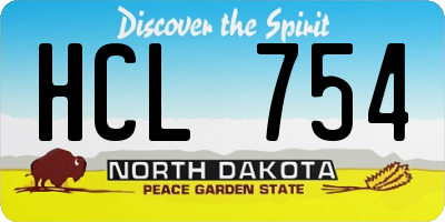 ND license plate HCL754