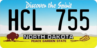 ND license plate HCL755