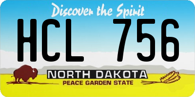 ND license plate HCL756