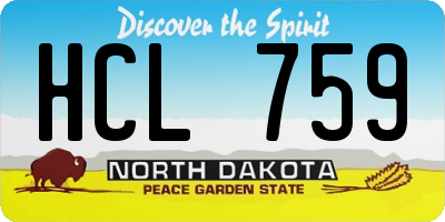 ND license plate HCL759