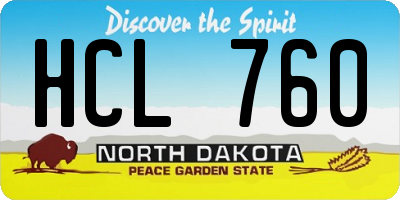 ND license plate HCL760