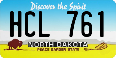 ND license plate HCL761