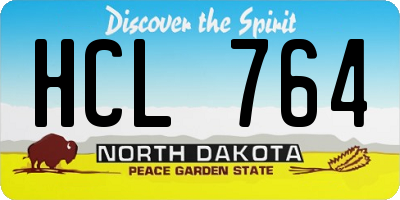 ND license plate HCL764