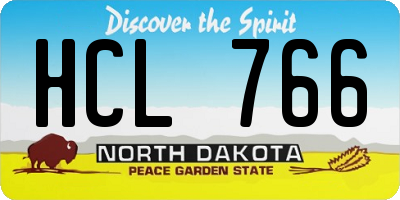 ND license plate HCL766