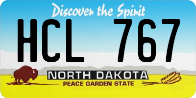 ND license plate HCL767