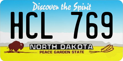 ND license plate HCL769