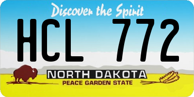 ND license plate HCL772