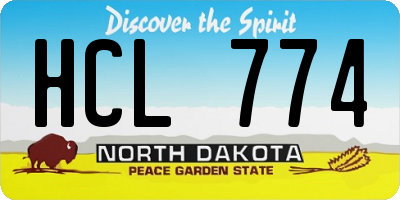 ND license plate HCL774