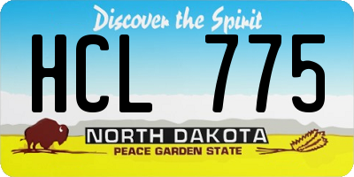 ND license plate HCL775