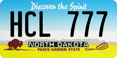 ND license plate HCL777