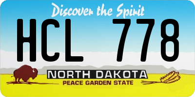 ND license plate HCL778