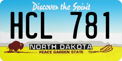 ND license plate HCL781