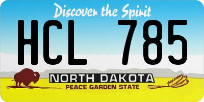 ND license plate HCL785