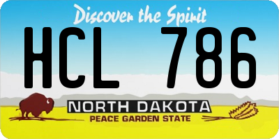 ND license plate HCL786