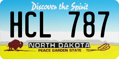 ND license plate HCL787