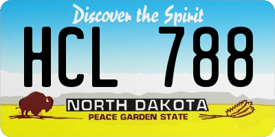 ND license plate HCL788